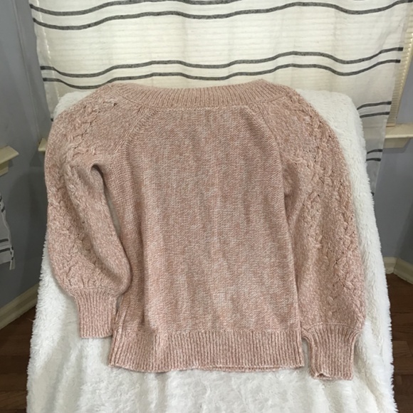 VTG Soho New York &Company Size SM Pink Fisherman Knit Pearls Y2K Soft Comfy - Picture 4 of 6